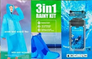Unisex 3 in 1 Rain Coat (1 Rain Coat, 1 Mobile Cover & 1 Rain Shoe)